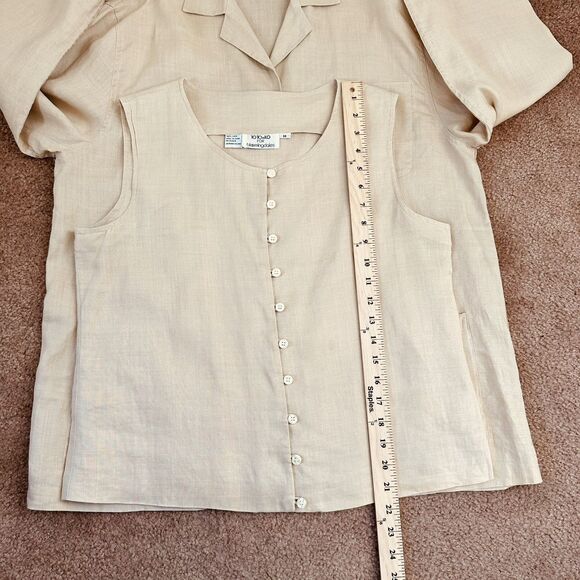 TOTO n KO for Bloomingdale’s Linen 2Pc Set Jacket & Top S/M Neutral Minimalist - Picture 16 of 16